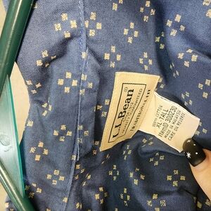 L.L. Bean Blue Shirt with Yellow Pattern